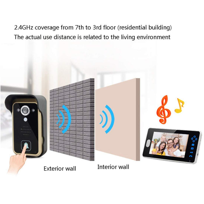 MFYXUE Wireless Video Doorbell WiFi Smart Doorbell ， Smart one to three wireless video intercom doorbell， HD Security Home Camera Real-Time Video and Two-Way Talk