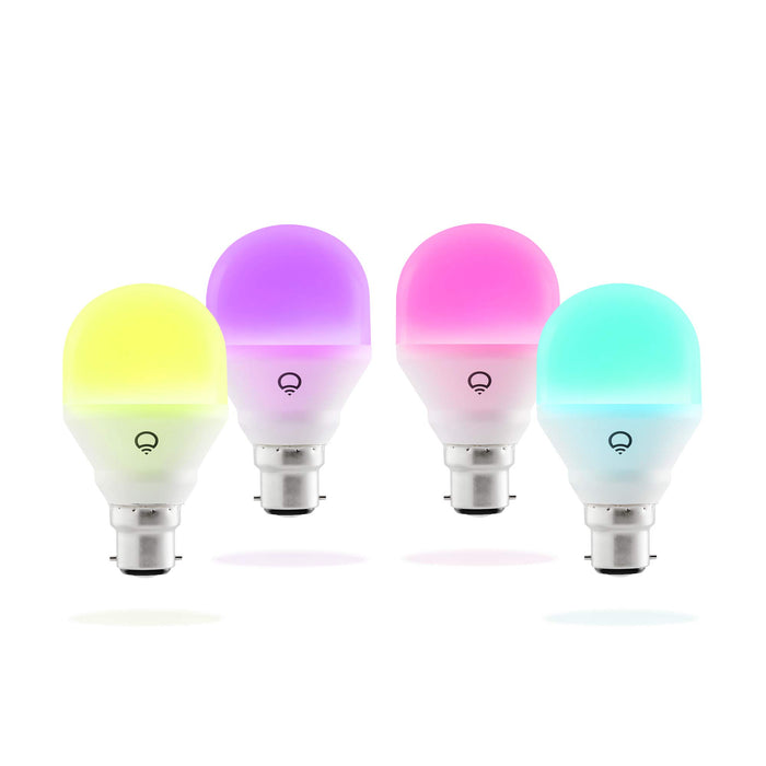 LIFX Mini (B22) Wi-Fi Smart LED Light Bulb, Adjustable, Multicolour, Dimmable, No Hub Required, Works with Alexa, Apple HomeKit and The Google Assistant, Pack of 4