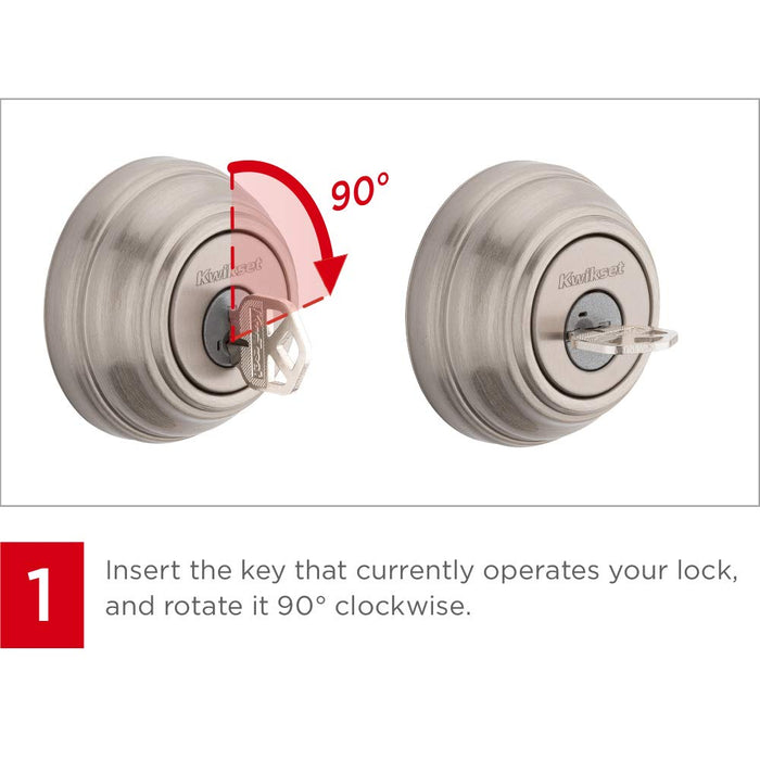 Kwikset 980 Single Cylinder Deadbolt Featuring SmartKey® in Satin Nickel