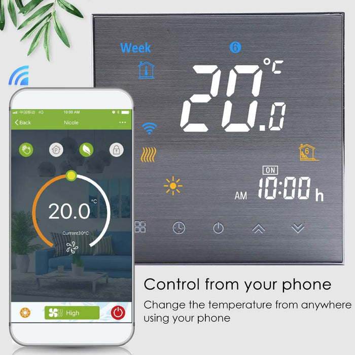 Wifi Smart Thermostat Gas/Water Boiler Heating-Programmable Wifi Thermostats for Home(2019Update)Wireless Digital Temperature Controller, Remote Control Room Thermostat Works with Alexa Google Home 3A