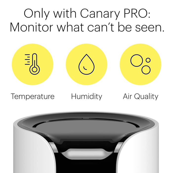 Canary Pro White +1 Year Premium Service - Indoor Security Camera with Cloud | 90db Siren | Air Monitor | IP WiFi Camera | Works with Alexa | Baby Monitor | Night Vision | Motion Detector | Pet Camera