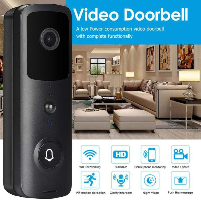 lesgos Wireless Video Doorbell, 1080P HD WiFi Security Camera with Real-Time 2-Way Talk, Night Vision, PIR Motion Detection,Self Storage Function for iOS and Android