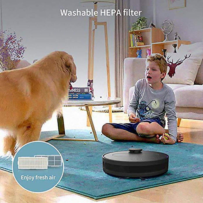 XINYAN JIA Robot Vacuum Cleaner, 2000PA Automatic Sweeping Wash Mop Vacuum Cleaner, Smart Sensor Auto-Recharge And Resume, Smart Mapping App Control, Cleans Pet Hair, Carpets