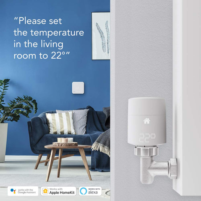 tado° Smart Radiator Thermostat (vertical mounting) - Quattro Pack, Add-ons for Multi-Room Control, intelligent heating control