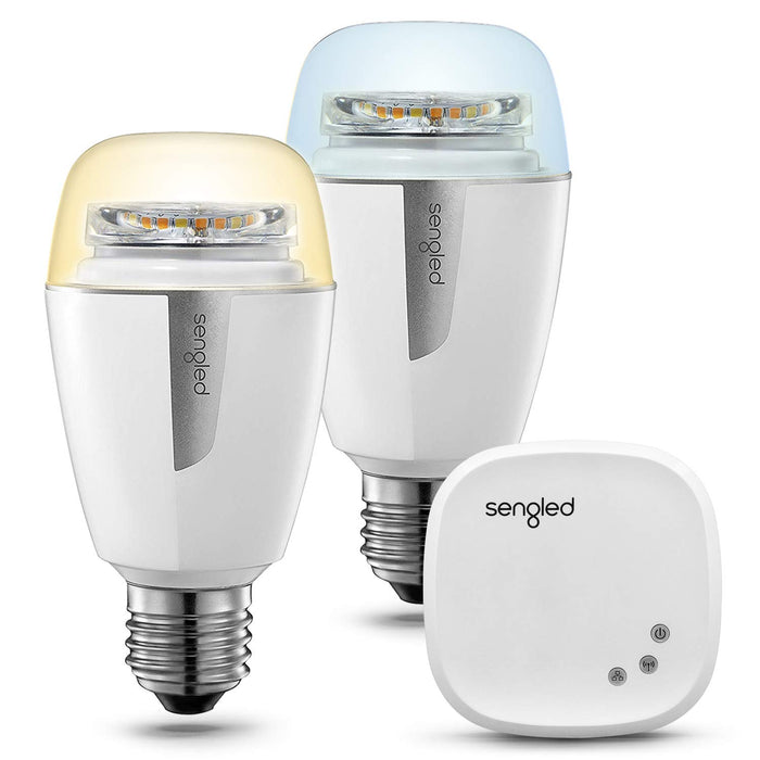 Sengled Element Plus Smart LED Lighting Starter Kit, Dimmable LED Light Bulbs Warm and Cool White, Works with Alexa/Google Assistant/Echo, App Remote Control, 60 W Equivalent, E27