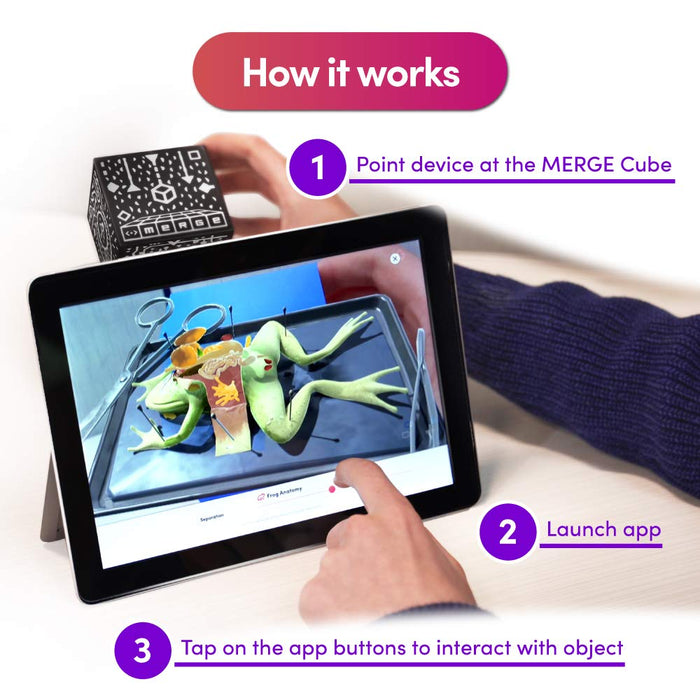 Merge Cube Augmented Reality STEM Toy - Educational Games for Learning Science, Math, Art and More in The Classroom and Home