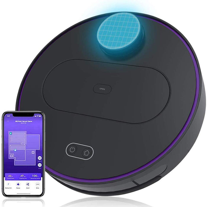 XINYAN JIA Robot Vacuum Cleaner, 2000PA Automatic Sweeping Wash Mop Vacuum Cleaner, Smart Sensor Auto-Recharge And Resume, Smart Mapping App Control, Cleans Pet Hair, Carpets