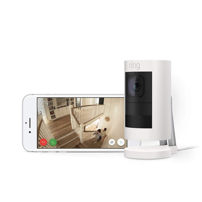 Ring Stick Up Cam Elite HD Security Camera with Two-Way Talk, White, Works with Alexa