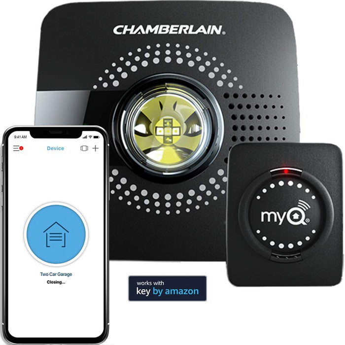 Chamberlain Hub MYQ-G0301 – Upgrade Your Existing Garage Door Opener with MyQ Smart Phone Control, Black, 1 Pack