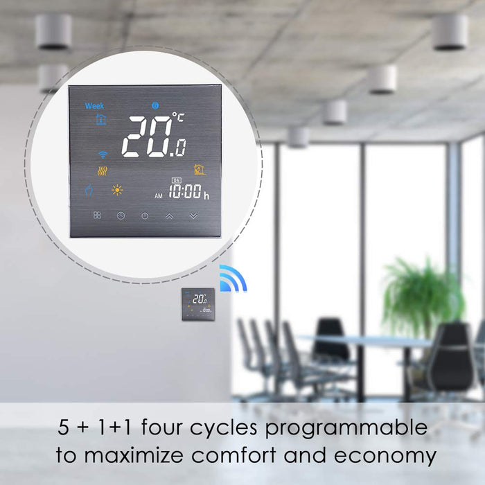 Wifi Smart Thermostat Gas/Water Boiler Heating-Programmable Wifi Thermostats for Home(2019Update)Wireless Digital Temperature Controller, Remote Control Room Thermostat Works with Alexa Google Home 3A