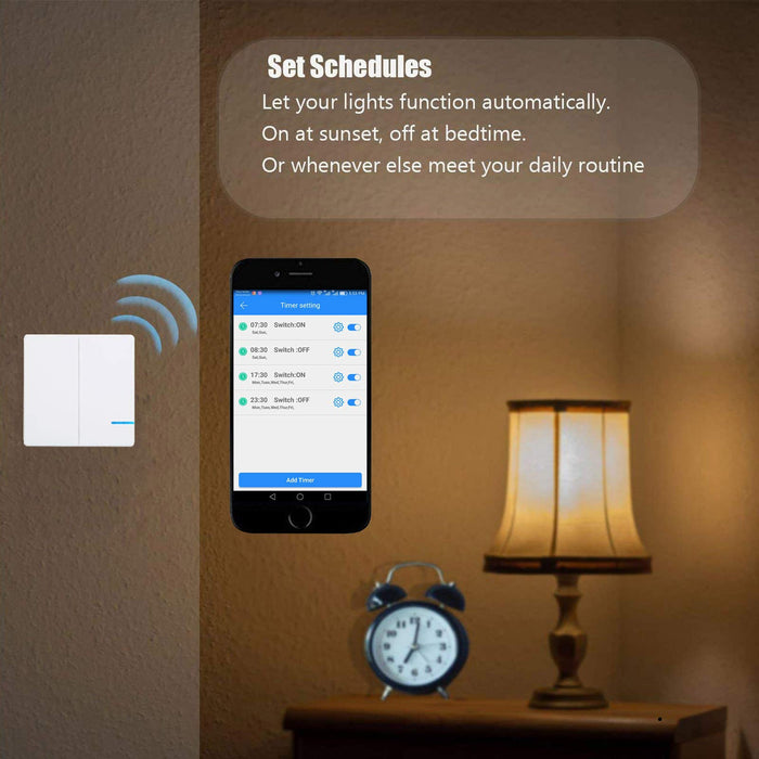 Nineleaf Smart WiFi Light Switch, Wall Smart Switch Phone Remote Control Lights and Appliances Compatible with Alexa, Google Home, Timing Function 2X 2-Way Wireless Wall Switch + 4X 220V Receiver
