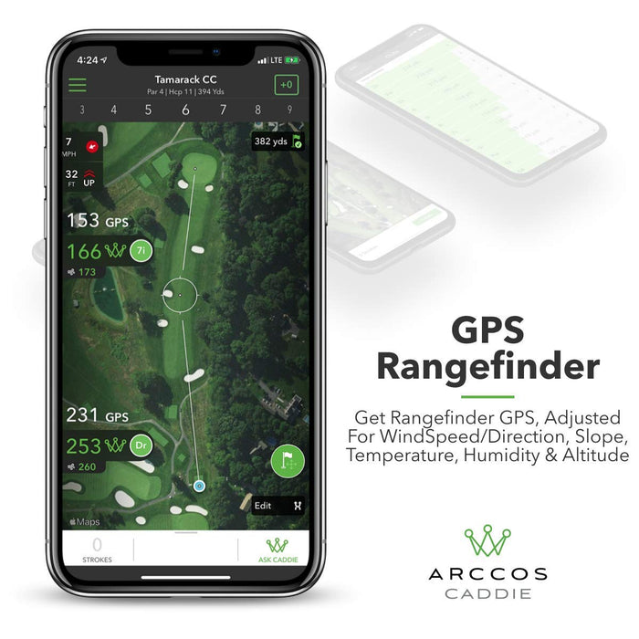 Arccos Caddie Smart Sensors Featuring Golf's First Ever A.I. Powered GPS Rangefinder - 3rd Generation