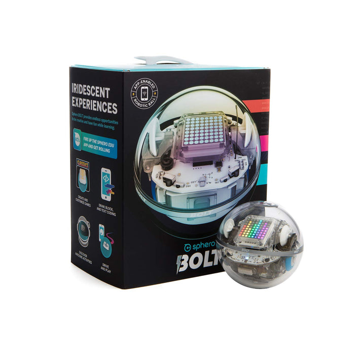 Sphero BOLT: App-Enabled Robotic Ball, STEM Learning and Coding for Kids, Programmable LED Matrix, Bluetooth Connection, Learn Javascript and Scratch, Swift Playground Compatible