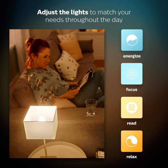 Philips Hue White Ambiance E14 LED Candle Extension, dimmable, all shades of white, controllable via app, compatible with Amazon Alexa (Echo, Echo Dot), 1-pack