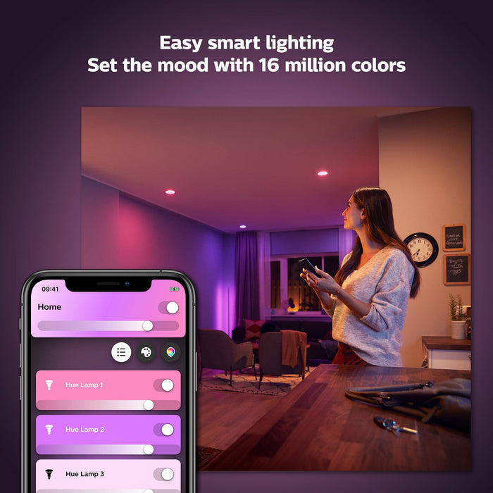 Philips Hue White and Colour Ambiance Smart Bulb Twin Pack LED [B22 Bayonet Cap] with Bluetooth, Works with Alexa and Google Assistant