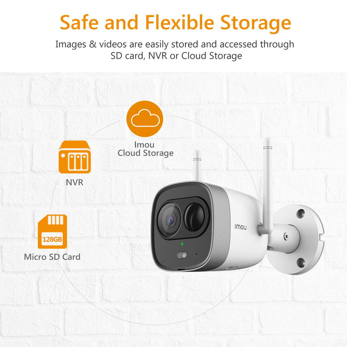 Imou Bullet Pro (G26EP) Outdoor Active Deterrence WiFi Security Camera - 1080P HD, Built-in Spotlight and 110dB Siren, PIR Detection, 2-Way Audio, Night Vision, App Control - Works with Alexa/Google