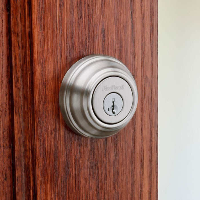 Kwikset 980 Single Cylinder Deadbolt Featuring SmartKey® in Satin Nickel