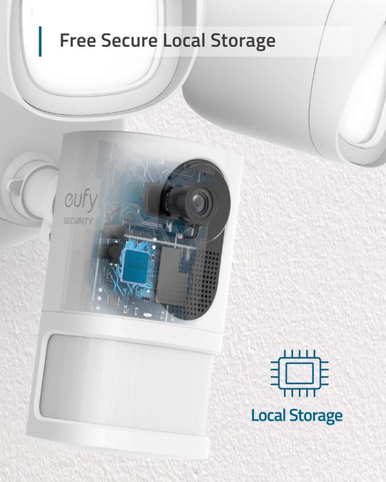eufy Security Floodlight Camera,1080p,Real-Time Response, No Monthly Fees, Secure Local Storage, 2500-Lumen Bright and Adjustable Floodlights, Ready for Any Weather