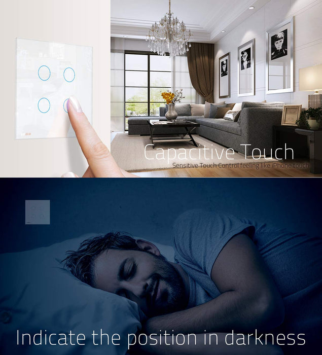 Wireless Remote Light Switch Smart 1 2 3 Gang Capacitive Touch Switch