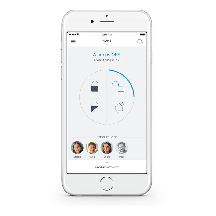 Somfy 2401506A Premium Home Security System-Plug and Play Alarm with Smart Connectivity, Includes Motion, Outdoor Siren, 3 Door and Window Sensors, White