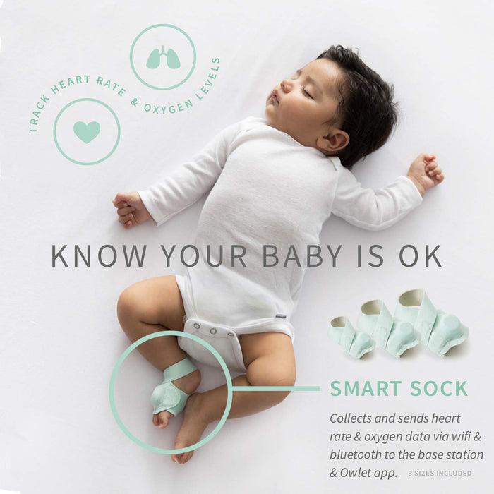 Owlet Smart Sock + Cam - Heart Rate, Oxygen, Video & Audio - The Complete Baby Monitor Solution