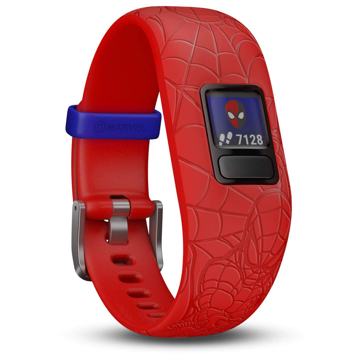 Garmin vivofit Jr. 2 - Marvel Spider-Man Fitness Activity Tracker for Kids - Adjustable Band - Red, Age 6+