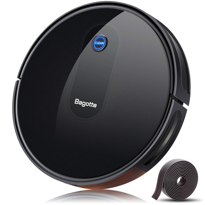 Bagotte BG600 Robot Vacuum Cleaner, Upgraded 1500Pa Strong Suction, 2.7in Thin, Super Quiet, Smart Self-Charging Robotic Vacuum Cleaners, Auto Sweeper for Hardwood Floor Carpet Tile Pet Hair Care