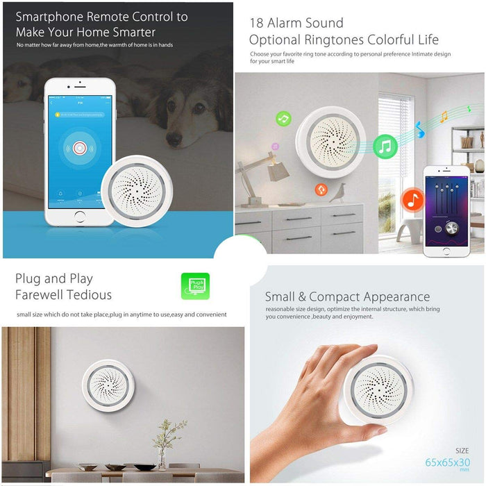 ECOOLBUY Smart WiFi Indoor Outdoor Temperature Hygrometer Humidity Sensor Alarm Compatible with Alexa, Google Home IFTTT for Home House Greenhouse Basement Garage Controled by Smart Phone App