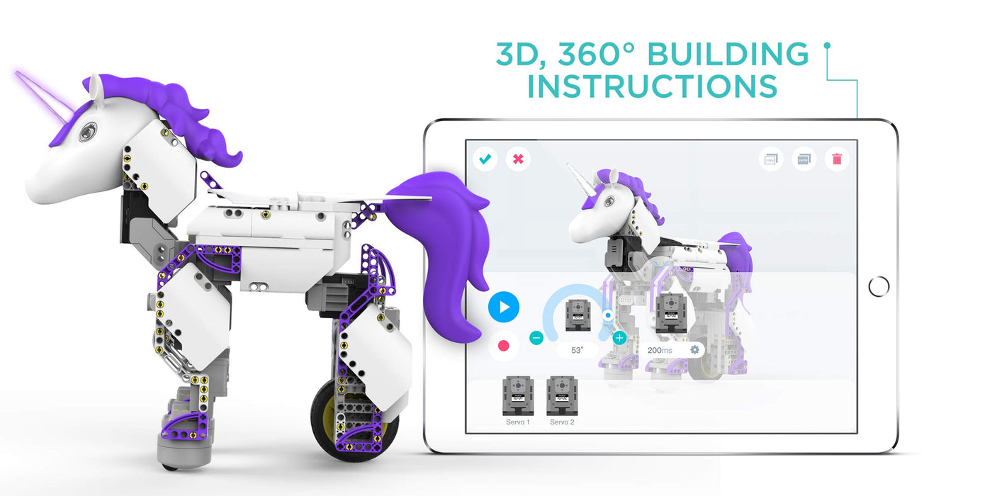 UBTECH Mythical Series: Unicornbot Kit-App-Enabled Building & Coding Stem Learning Kit