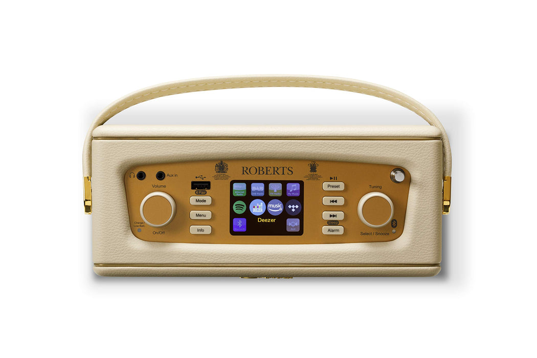 Roberts Radios Retro DAB/DAB+ FM Wireless Portable Digital Bluetooth Radio Alexa Voice Controlled Smart Speaker Revival iStream 3 - Pastel Cream