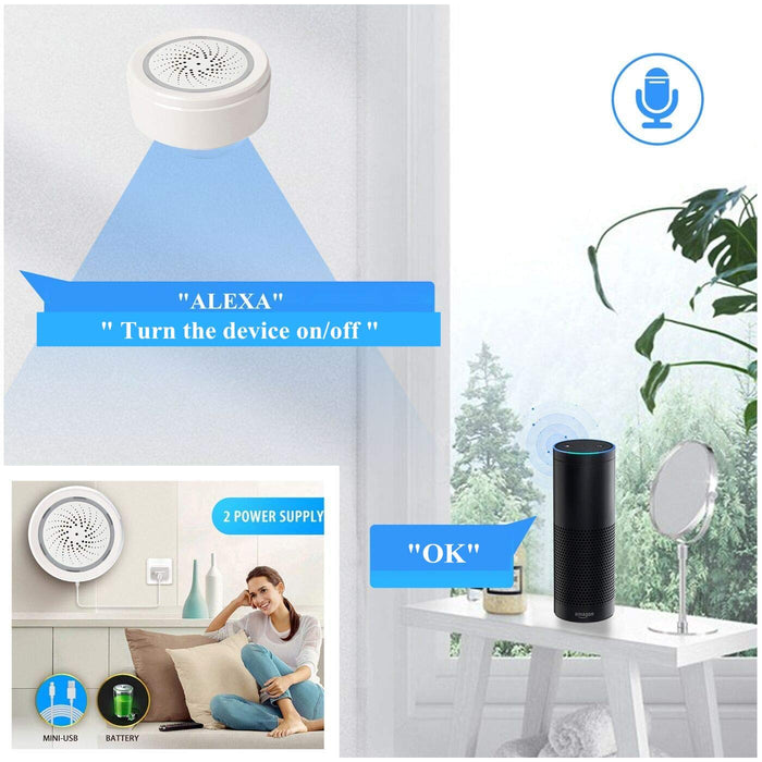 ECOOLBUY Smart WiFi Indoor Outdoor Temperature Hygrometer Humidity Sensor Alarm Compatible with Alexa, Google Home IFTTT for Home House Greenhouse Basement Garage Controled by Smart Phone App