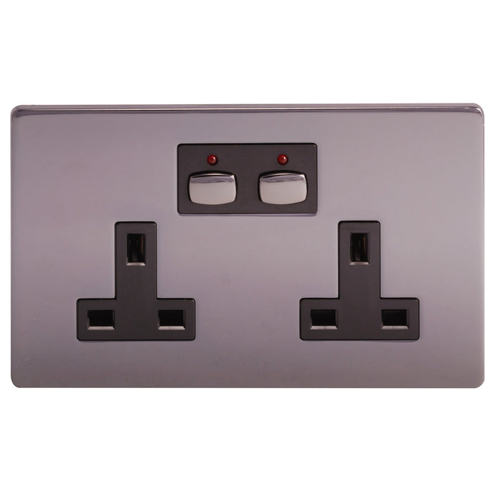 Energenie MIHO021 Remote and app Controlled Black Nickel Double Wall Socket