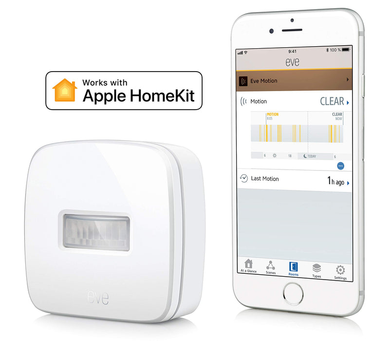 Eve Motion - Smart and wireless motion sensor with IPX 3 water resistance, get notifications, automatically trigger accessories and scenes, Bluetooth Low Energy (Apple HomeKit)