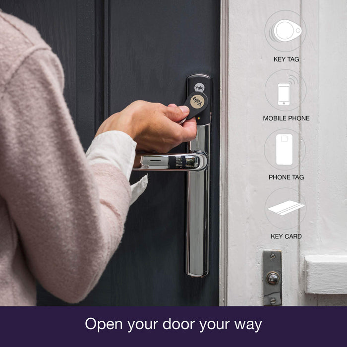 Yale SD-L1000-CH Conexis L1 Smart Lock PVCu and Composite Doors, British Standard Approved, iOS and Android Compatible, Polished Chrome