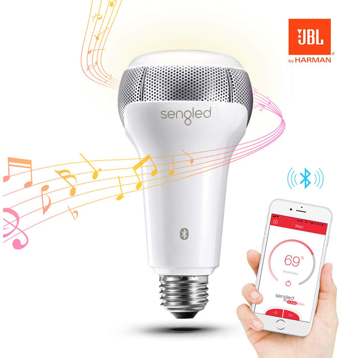 Sengled Smart Bulb E27 Base with JBL Bluetooth Speakers, App Controlled Dual Channel Dimmable LED Light Bulb, 60W Equivalent, Compatible with Amazon Alexa [Energy Class A+]