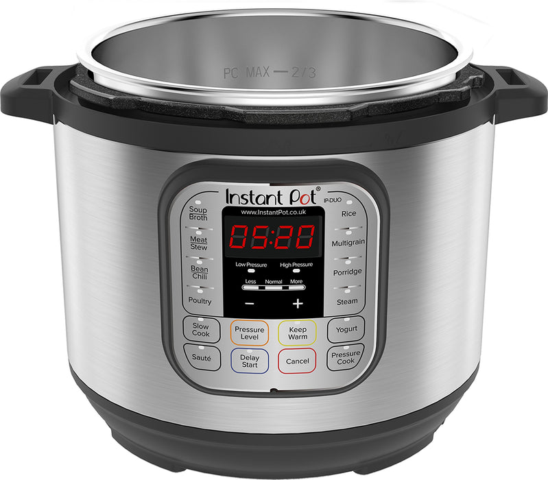 Instant Pot Duo 7-in-1 Electric Pressure Cooker, 6 Qt, 5.7 Litre, 1000 W, Brushed Stainless Steel/Black