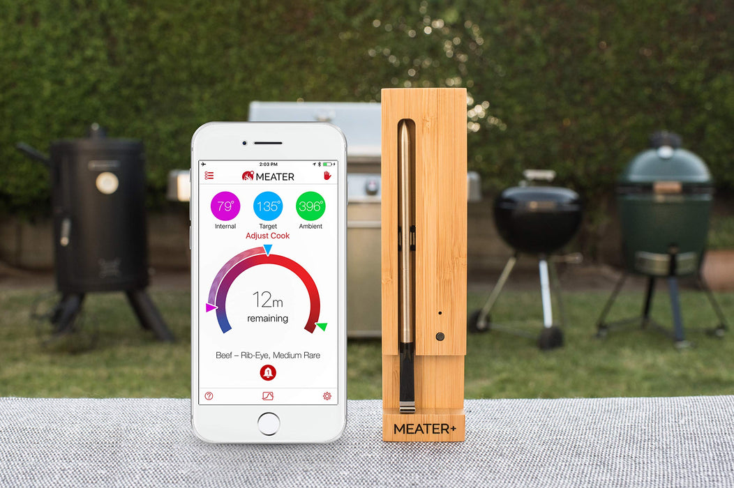 Meater+ 50 metre Long Range Smart Wireless Meat Thermometer for the Oven Grill Kitchen BBQ Smoker Rotisserie with Bluetooth and WiFi Digital Connectivity