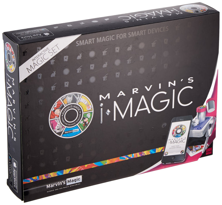 Marvin's iMagic Interactive Box of Tricks Set - Amazing Smart Magic Set for Smart Phones and Smart devices  (compatible with Apple & Android devices) Professional Magic made easy