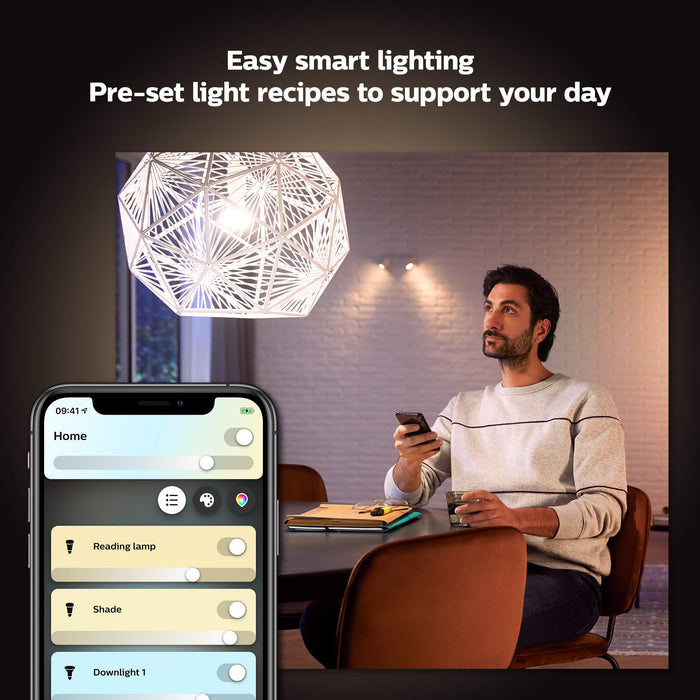 Philips Hue White Ambiance Smart Bulb 3 Pack LED Bundle [E27 Edison Screw] with Bluetooth (Works with Alexa and Google Assistant)