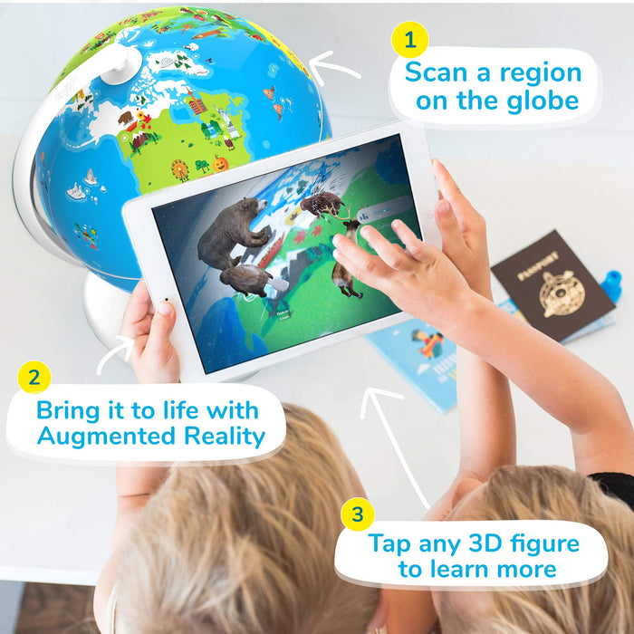 PlayShifu Shifu Orboot: The Educational, Augmented Reality Based Globe | STEM Toy for Boys & Girls Age 4 to 10 years for Kids (No Borders or Names on Globe)