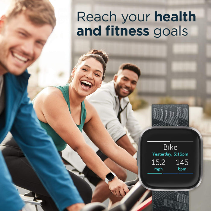 Fitbit Versa 2, Special Edition, Health & Fitness Smartwatch with Voice Control, Sleep Score & Music, SE Smoke Woven