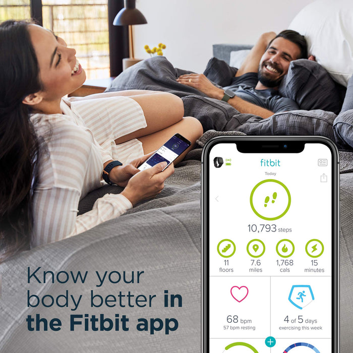 Fitbit Versa 2 Health & Fitness Smartwatch with Voice Control, Sleep Score & Music, Stone/Mist Grey