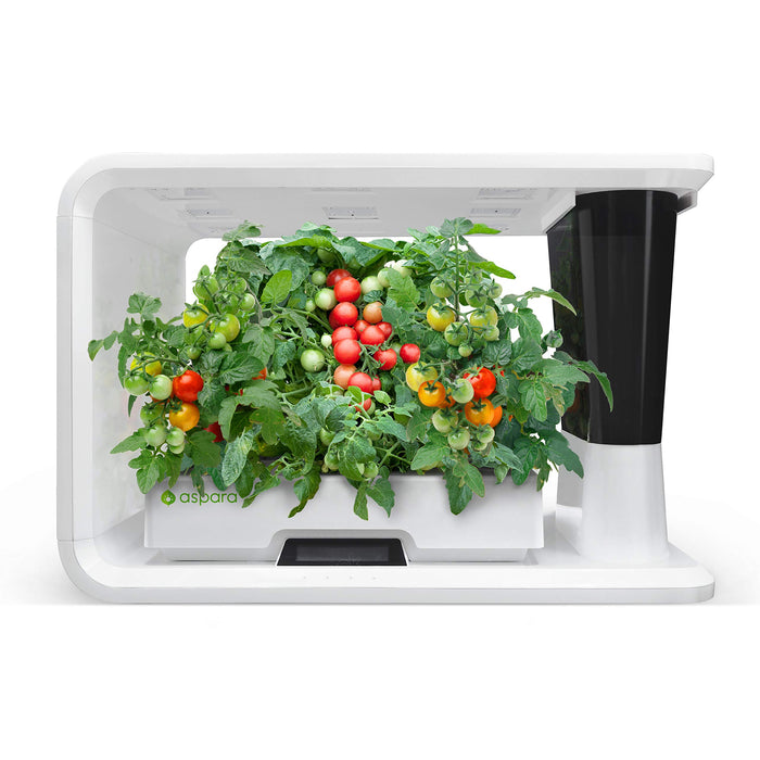 AS1001WH - aspara Nature Smart IoT Hydroponic Grower/Growing System, 16 Grow pods, 10 sensors, All Seasons Indoor Garden/Support Apple iOS and Google Android app