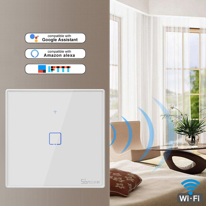 Sonoff T3 T2EU TX Smart Wifi Wall Touch Switch With Border Smart Home 1/2/3 Gang 433 RF/Voice/APP/Touch Control Work With Alexa