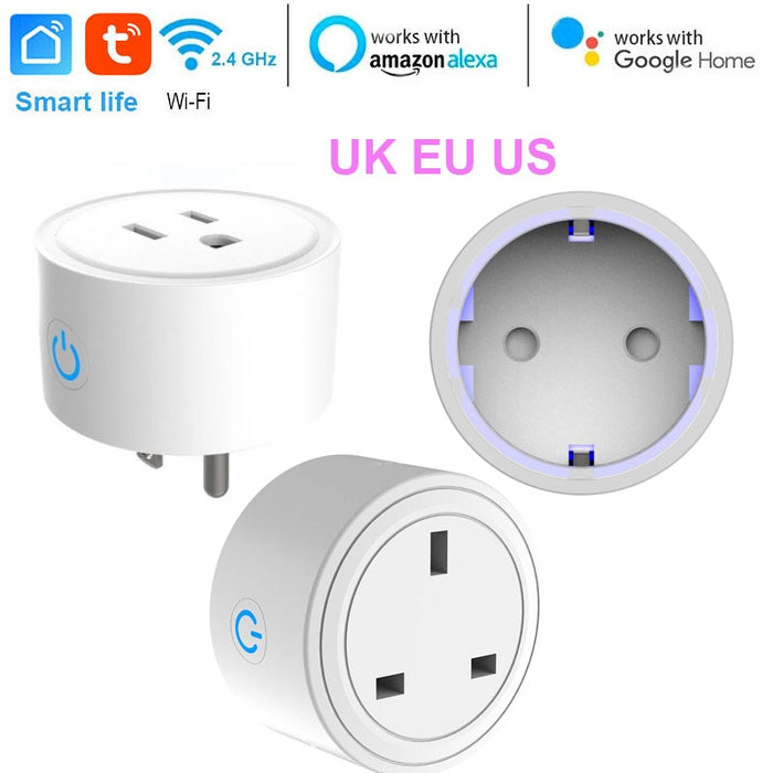 Choifoo US/EU/UK Smart Mini Socket Plug WiFi Wireless Remote Socket Adaptor with Timer on / off Compatible with Alexa Google Home Voice
