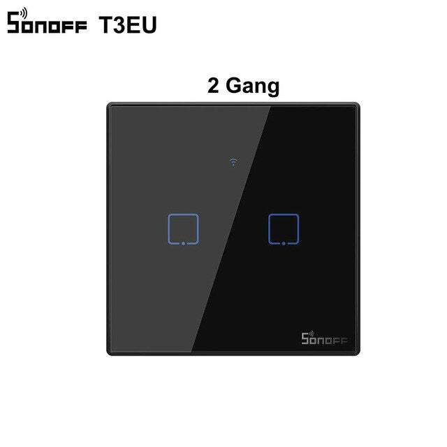 Sonoff T1 T2 T3 Wifi Smart Switch Touch Screen Remote 1/2/3 Gang 433Mhz RF/Voice/APP/Touch Control Smart Home Alexa Google Home