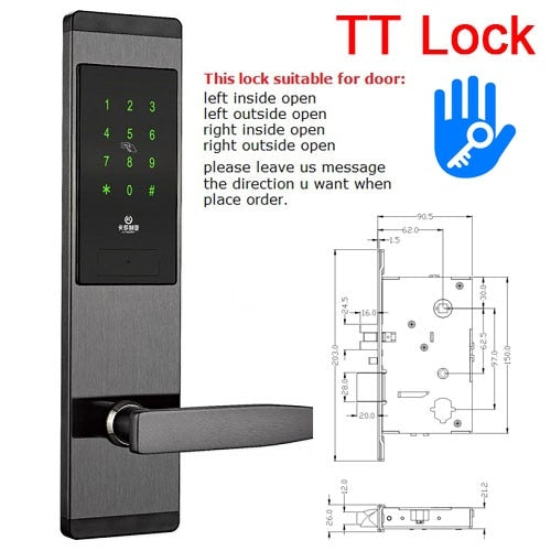 Cardoria Tuya APP Remotely WIFI Door Lock  Biometric Fingerprint  Smart Lock ,Password Keyless Door Lock