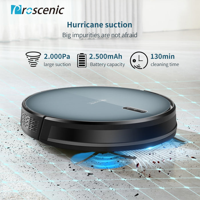 Proscenic 830P Robot Vacuum Cleaner 2000PA Vacuum Sweep Mop Clean 3in1 600ML Dust Box For Home Pets Hair Carpets And Hard Floors