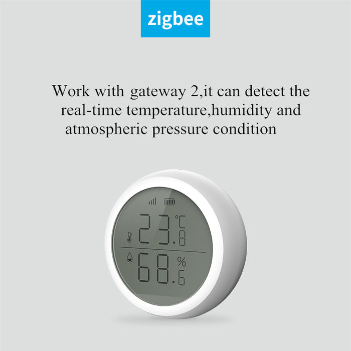 ZigBee Temperature and Humidity Sensor With LCD Screen Display working with TuYa ZigBee Hub, Battery Powered Smart Home