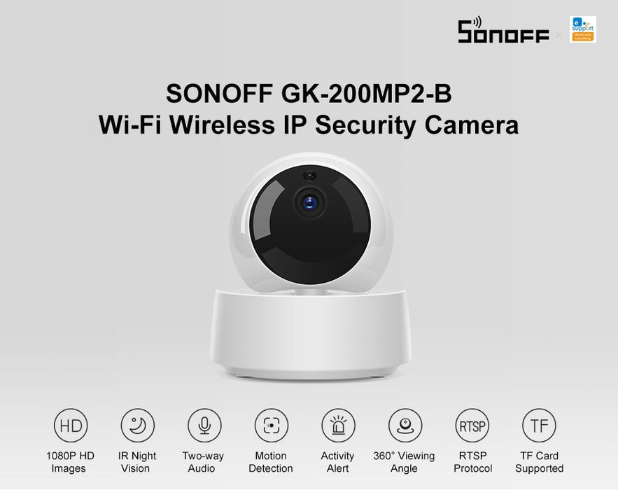 Sonoff GK-200MP2-B 1080P HD Wireless WiFi APP Control IP Security Camera Motion Detective 360° Viewing Activity Alert